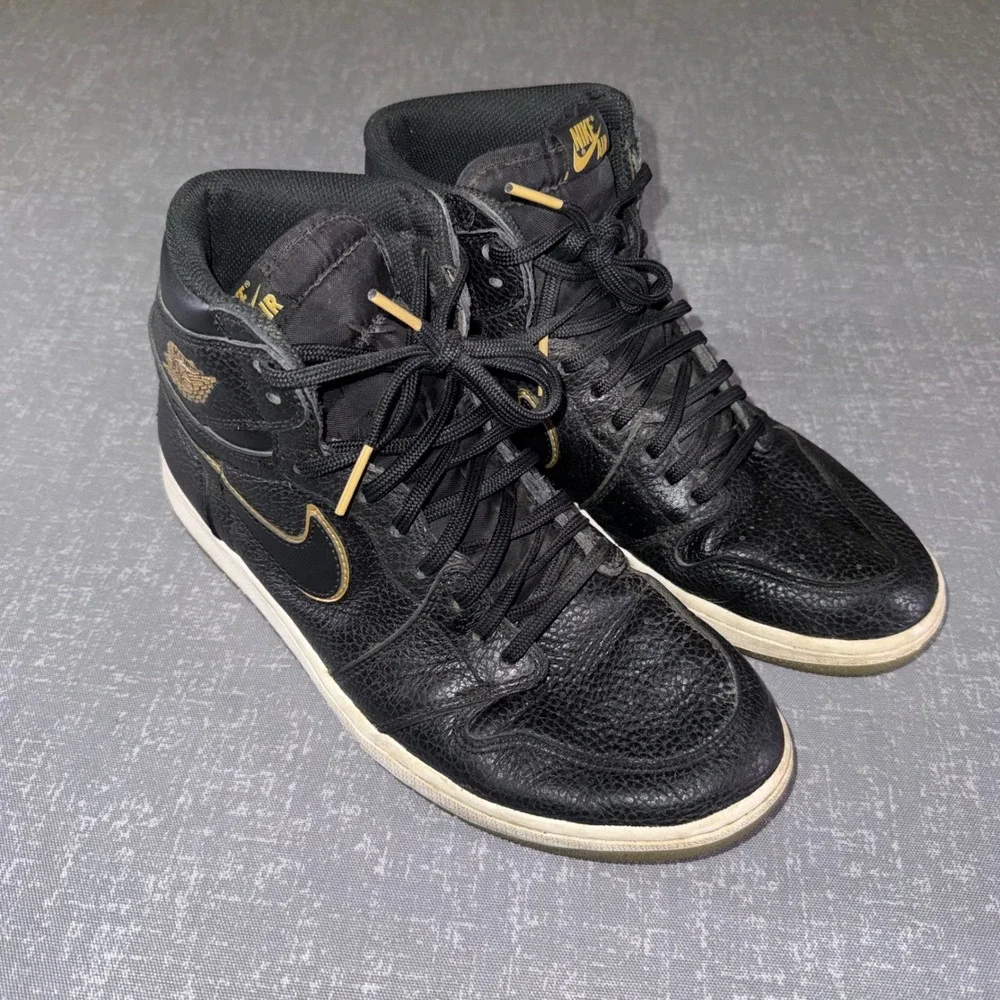Nike Air Jordan 1 Retro High OG City of Flight Black Gold 555088-031 Mens 11